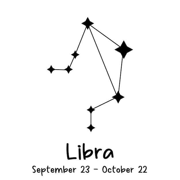 Simple vector illustration of a Libra zodiac sign constellation