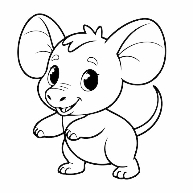 Вектор Простая векторная иллюстрация aardvark, нарисованная вручную для детей