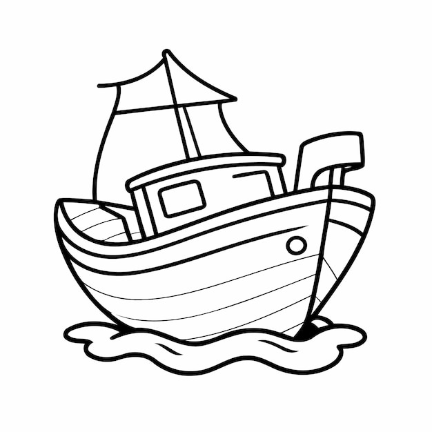 벡터 어린아이들을 위한 보트 듀들 (boat doodle) 의 간단한 터 일러스트레이션