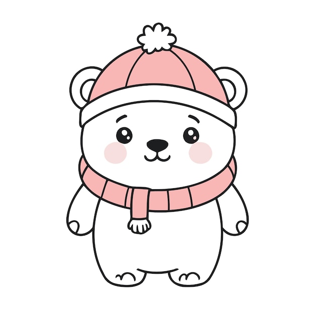 Vector simple vector illustration of a polarbear for kids book