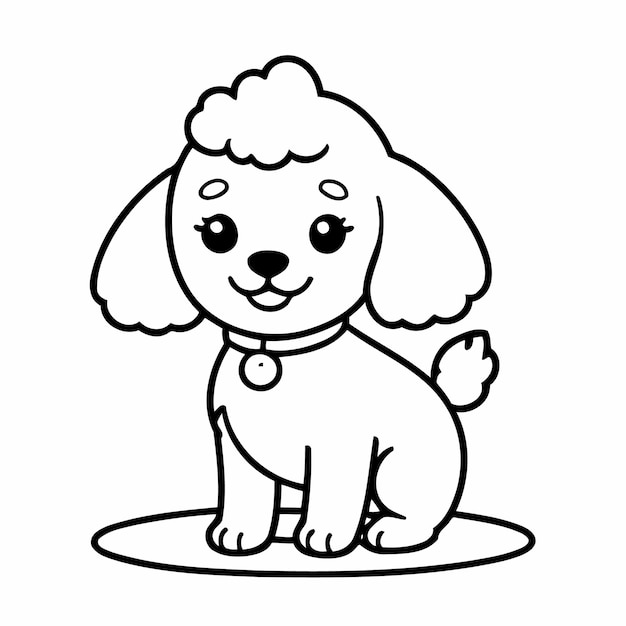 Simple vector illustration of Poodle doodle for children worksheet