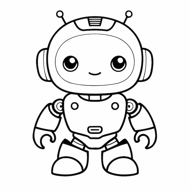 Vector simple vector illustration of robot hand drawn for toddlers