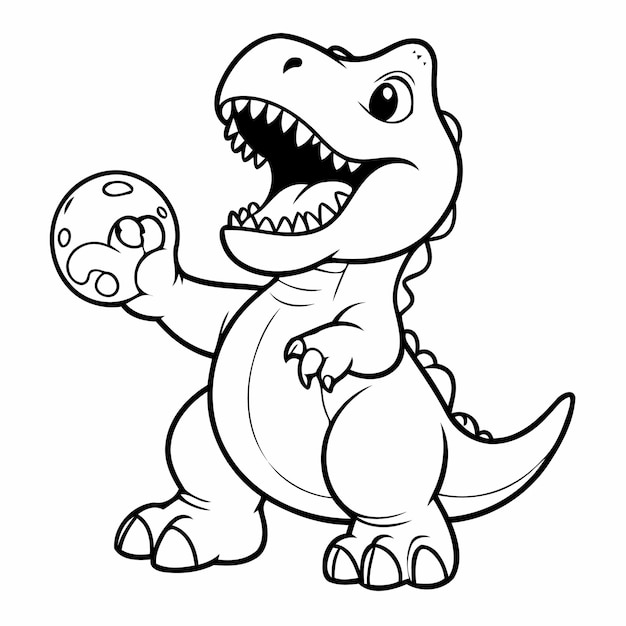 Simple vector illustration of Tyrannosaurus for children colouring activity