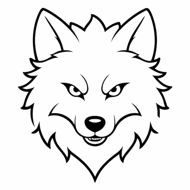 Vettore simple vector illustration of wolf hand drawn for toddlers