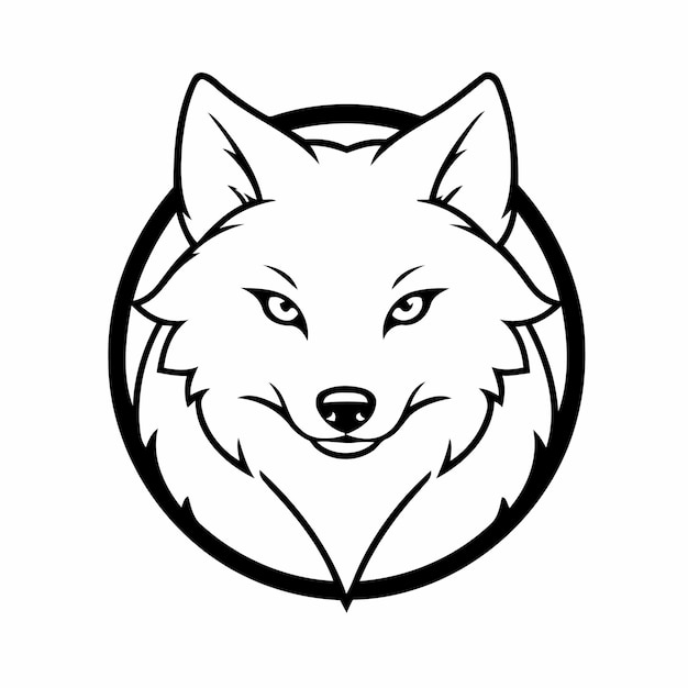 Simple vector illustration of Wolf for kids coloring page