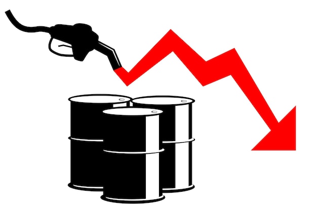 Vettore illustrazione vettoriale semplice per la crisi petrolifera mondiale