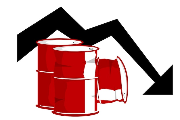 Vettore illustrazione vettoriale semplice per la crisi petrolifera mondiale