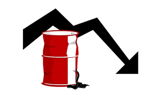 Illustrazione vettoriale semplice per la crisi petrolifera mondiale