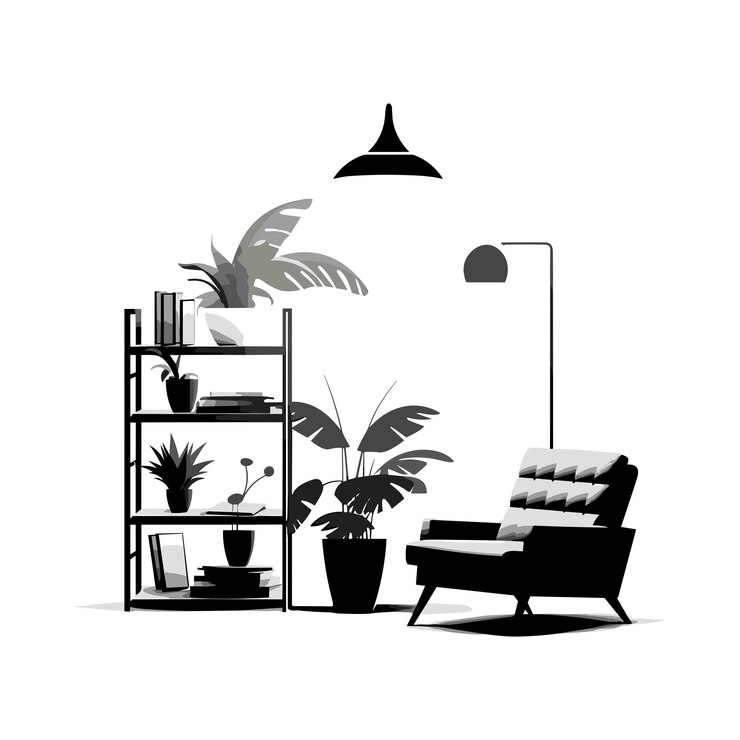 simple vector image icons minimal illustration sofa
