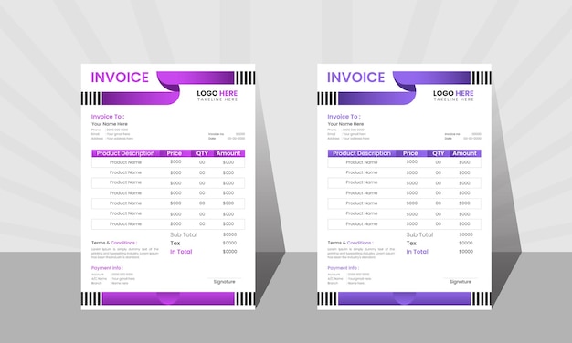 Vector simple vector invoice template design