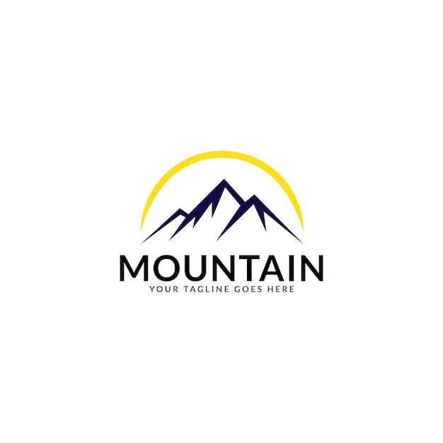 Simple vector mountain logo in modern style.