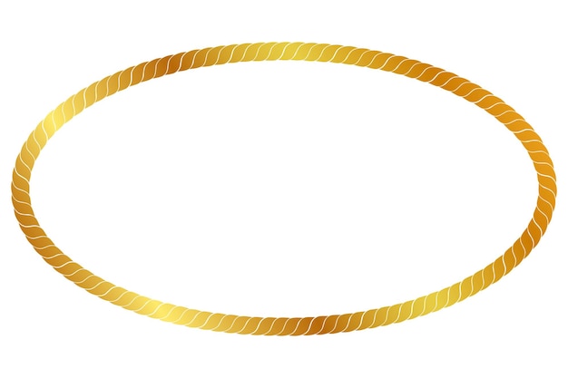 Simple vector oval frame from golden rope for element design