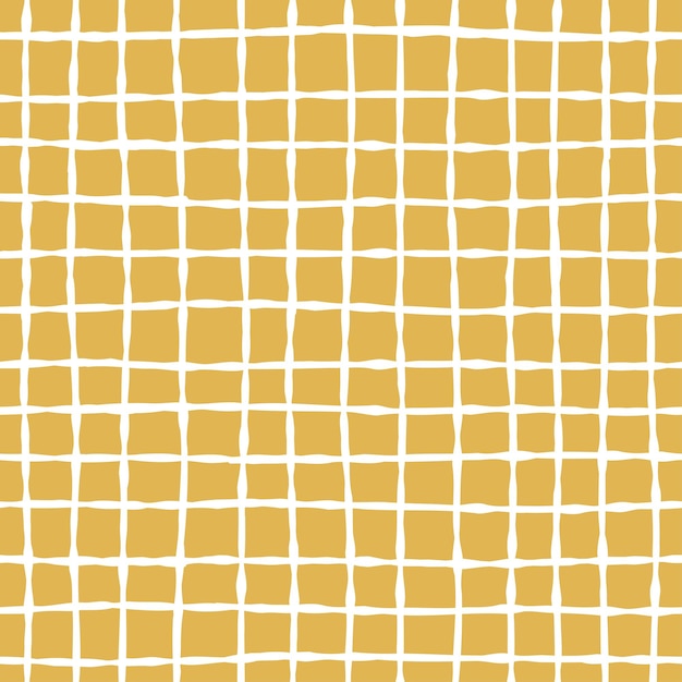 Simple vector seamless checkered pattern on a mustard background