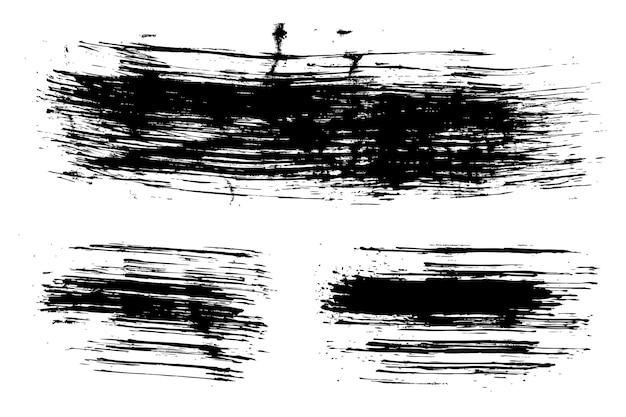 Simple Vector Set 3 Abstract Black Scribble Brush