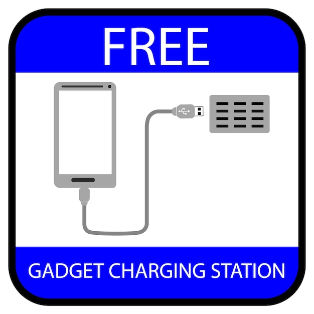 Simple Vector Sign Free Gadget Charging Station