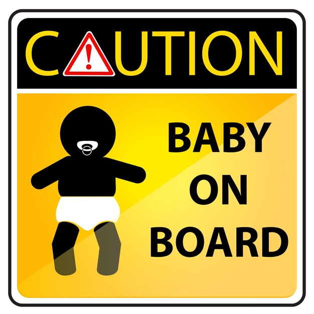 Vector simple vector sign sticker baby on board xa