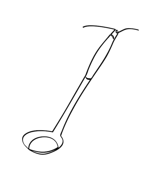 Simple vector sketch vegetable scoop sip single one line art continuous