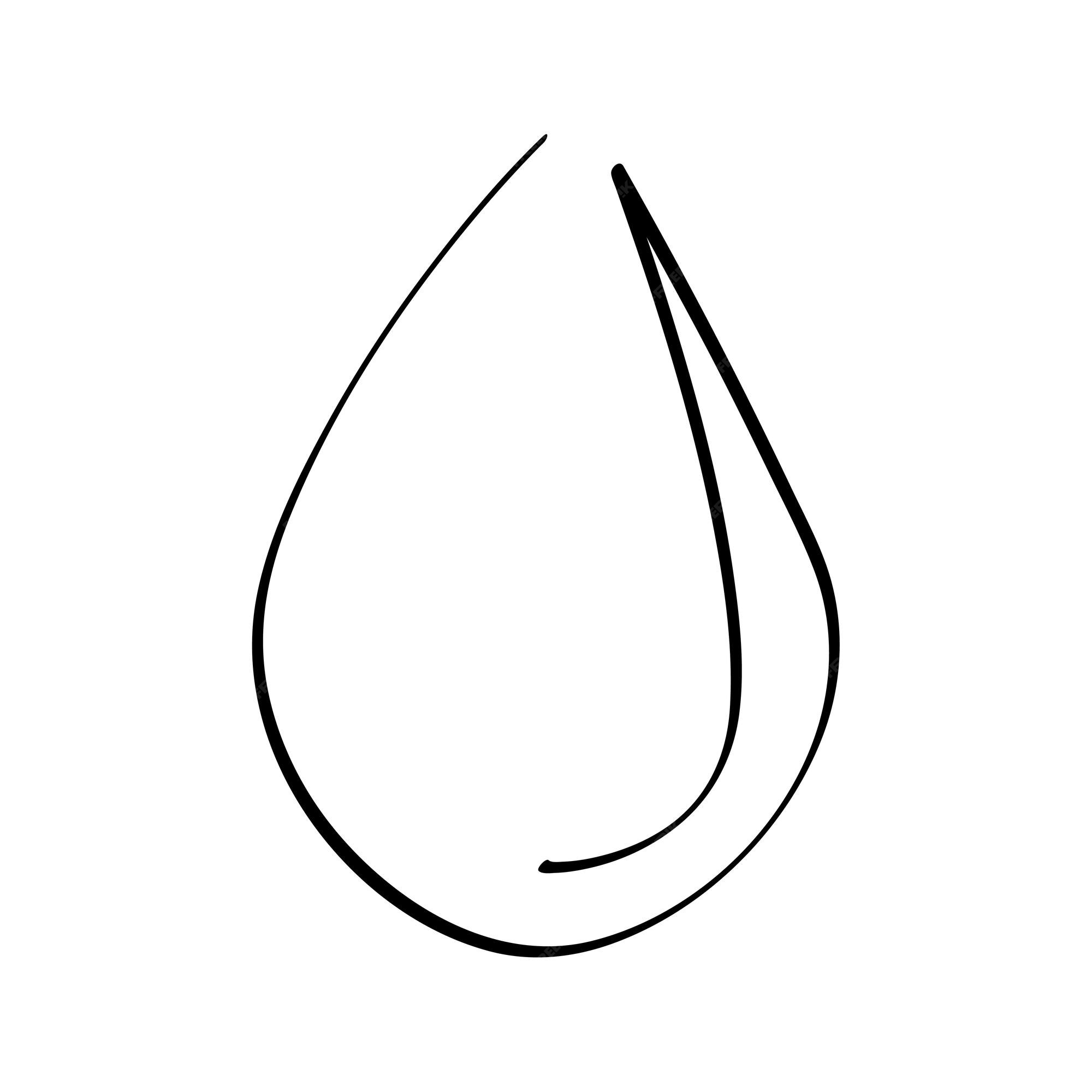 Continuous line water drop art droplet icon rain outline sketch doodle  drawing. One line linear blood sea water drop drawn tear eco donation  abstract medical simple logo isolated. Vector Illustration 30308189 Vector