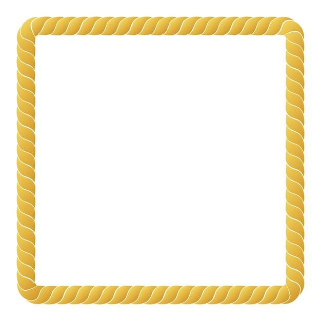 Simple vector square frame from golden rope for element design