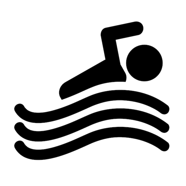 Простая векторная тренировка мужчины и женщины по плаванию