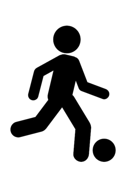 ベクトル シンプルなベクトルスティック男棒人間サッカーサッカーサッカー白で隔離