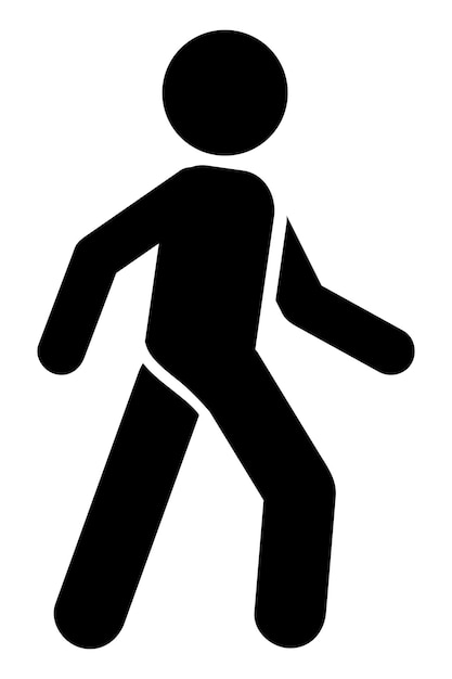 Simple Vector Stick man Walking Sport Cardio Isolated on white