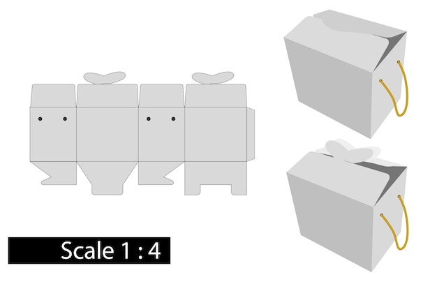 Modello vettoriale semplice grigio per scatola di souvenir isolato su bianco xa