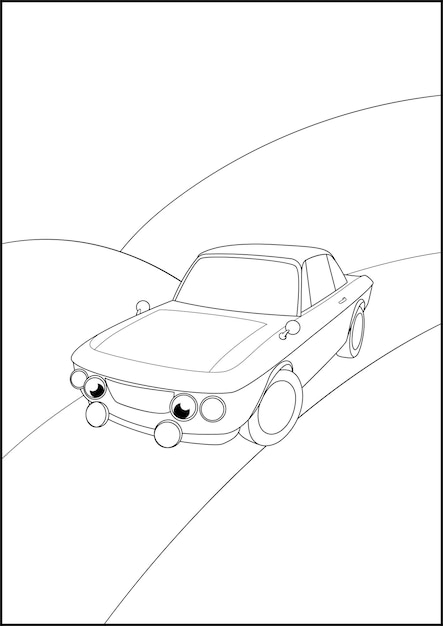 Vector simple vehicle coloring pages for kids non editable coloring pages