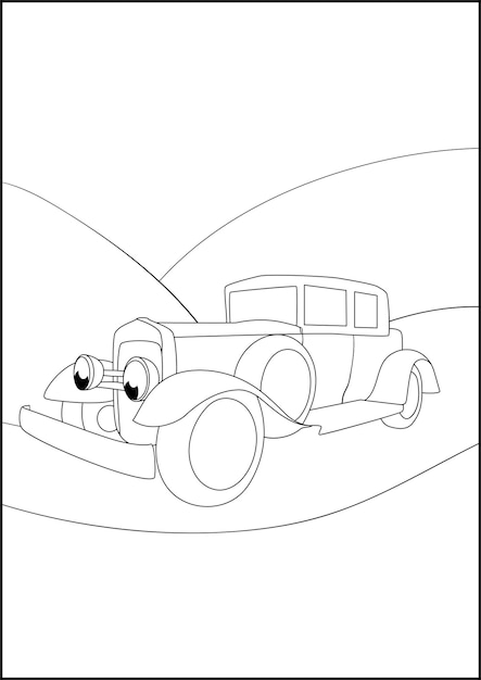 Simple vehicle coloring pages for kids non editable coloring pages