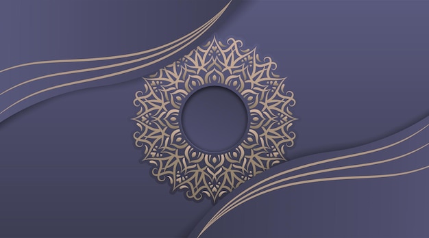 Simple vintage background with classic decoration border and mandala