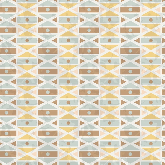 Simple vintage geometrical seamless pattern for decoration, card, invitation, cloth, wrapping paper, notebook cover. abstract geometric retro ornament texture. vector illustration. yellow, brown, blue