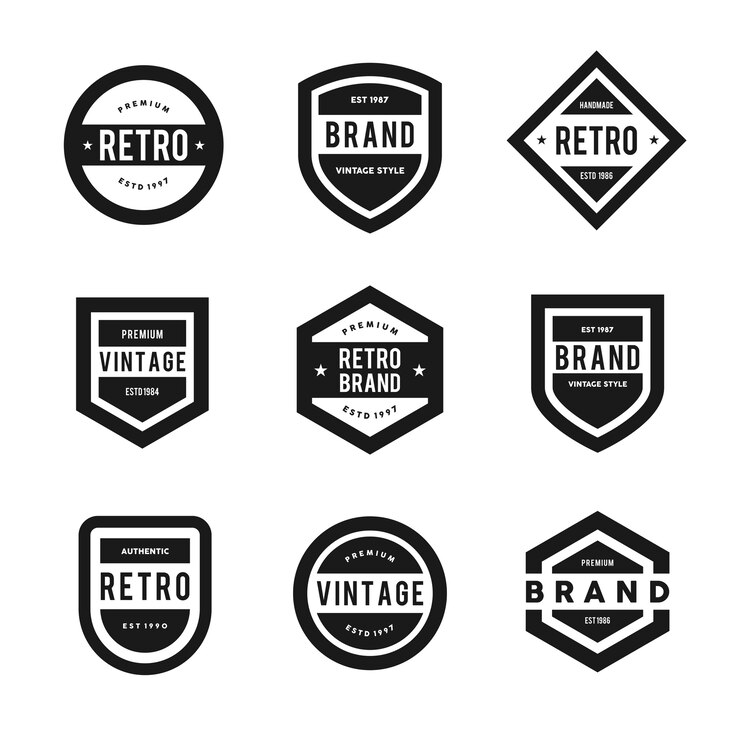 Simple Vintage Logo Badges Set