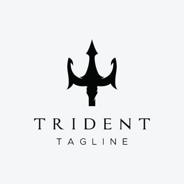 Simple vintage poseion trident spear template Logo design