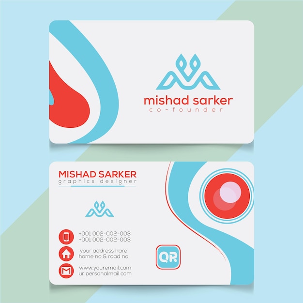 Simple visiting card design template vector