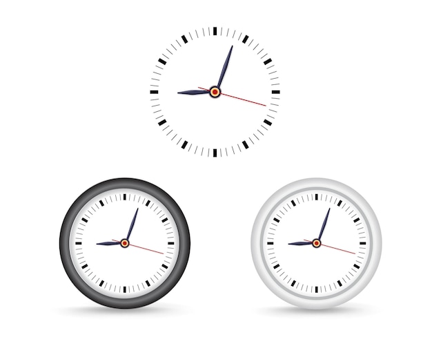 ベクトル シンプルな壁時計。ブランディングと広告のモックアップ