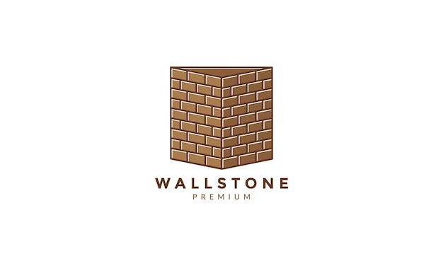 Simple wall stone or brick modern 3d  logo vector icon illustration design