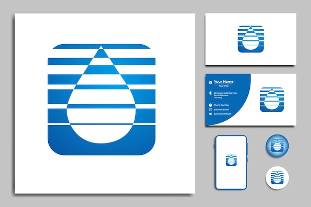 ロゴデザインのインスピレーションのためのシンプルな水滴