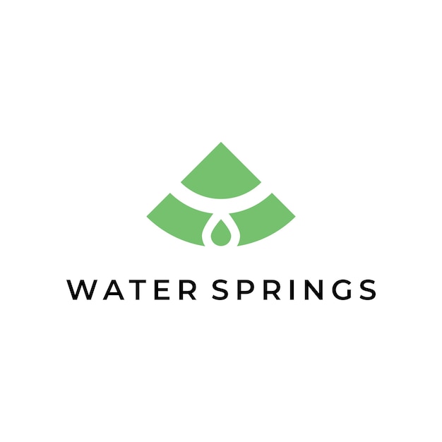 Simple water springs logo design