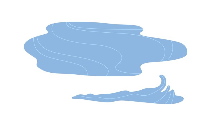 Vector simple water surface as landscape and environment element vector set