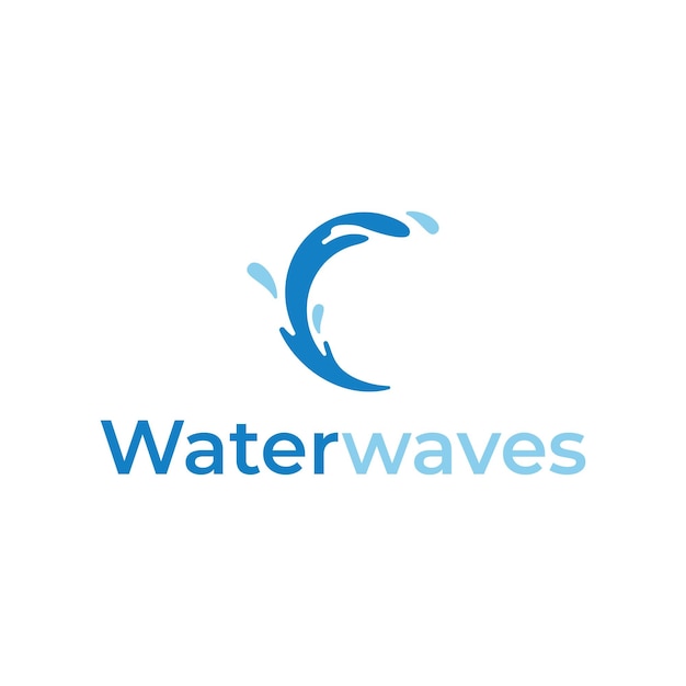 Vector the simple wave, a half-circle logo design of ocean waves