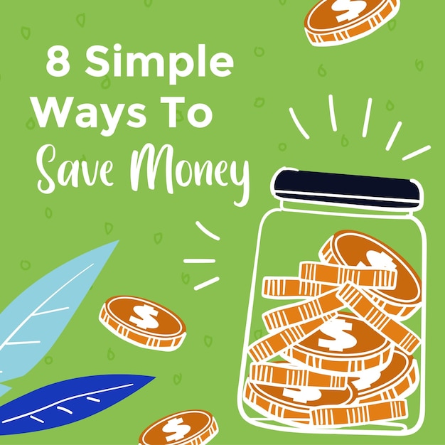 Vector simple ways to save money financial advice banner