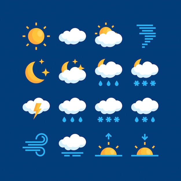 Simple weather illustration  in flat style