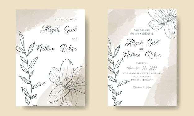 Free Vector | Hand drawn wedding invitation template | Hand drawn wedding  invitations, Wedding cards, Hand drawn wedding