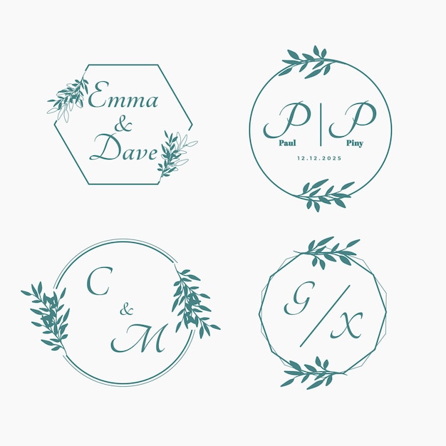 Vector simple wedding monogram