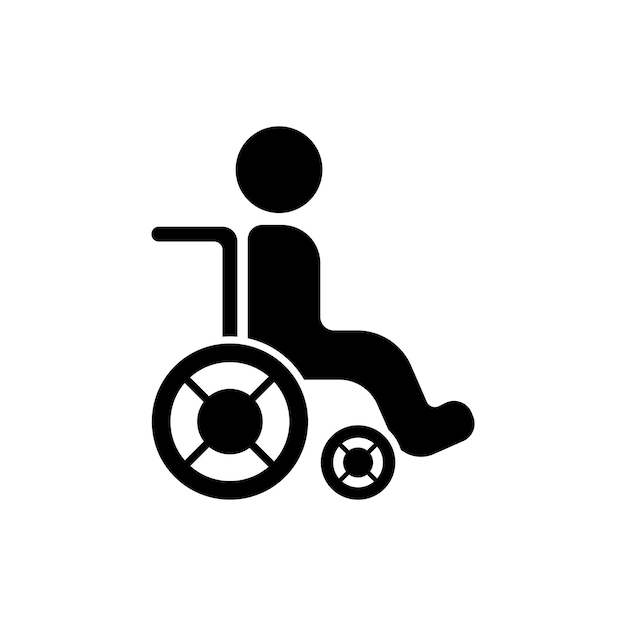 Simple wheelchair symbol iconillustration design template