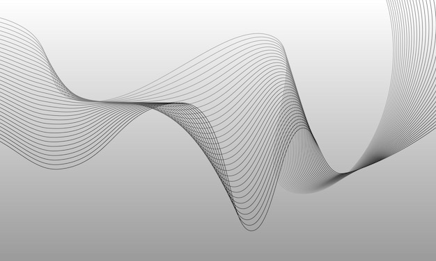 Simple white abstract background with dynamic wavy lines