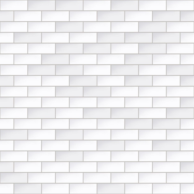 Vector simple white brick wall seamless pattern