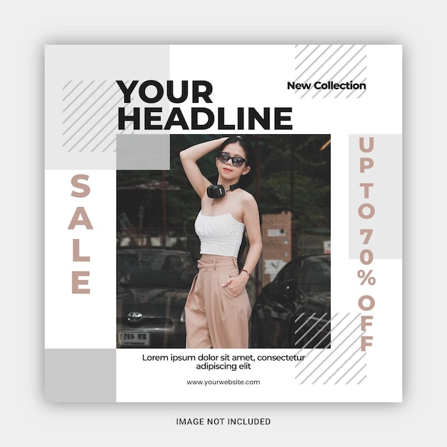 Simple white design social media and instagram post templates