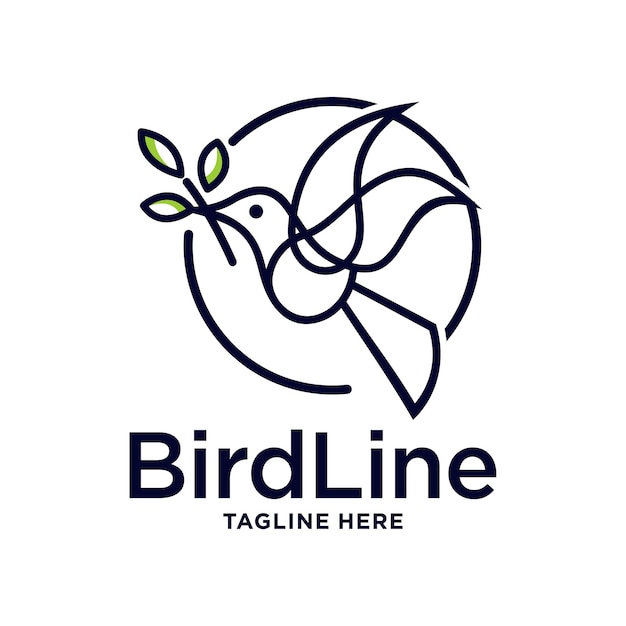 Вектор Простой дизайн логотипа линии дикой птицы