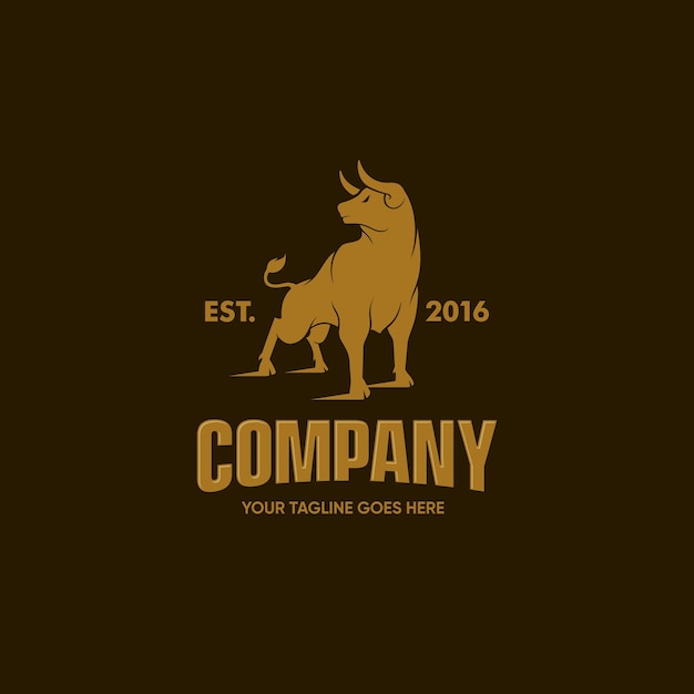 Vector simple wild bull logo design